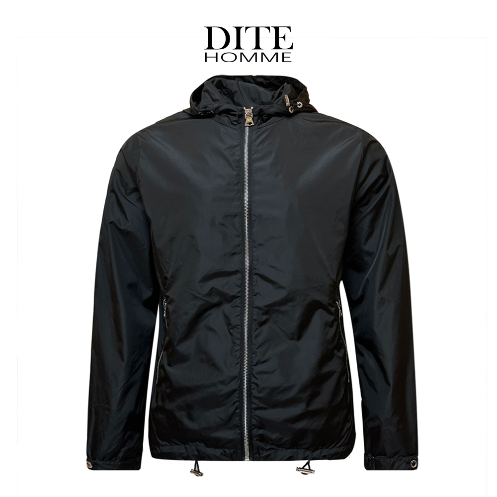 Dite迪特25年男士春秋款休闲经典净版防风户外轻运动连帽夹克外套