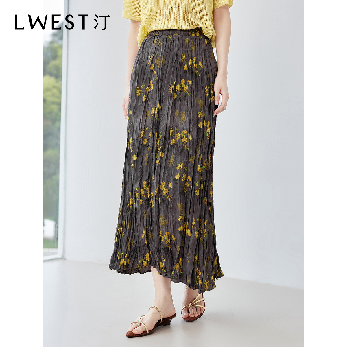 【茉茉专属】朗文斯汀时尚设计感褶皱碎花半身裙DTMQ5205C12777