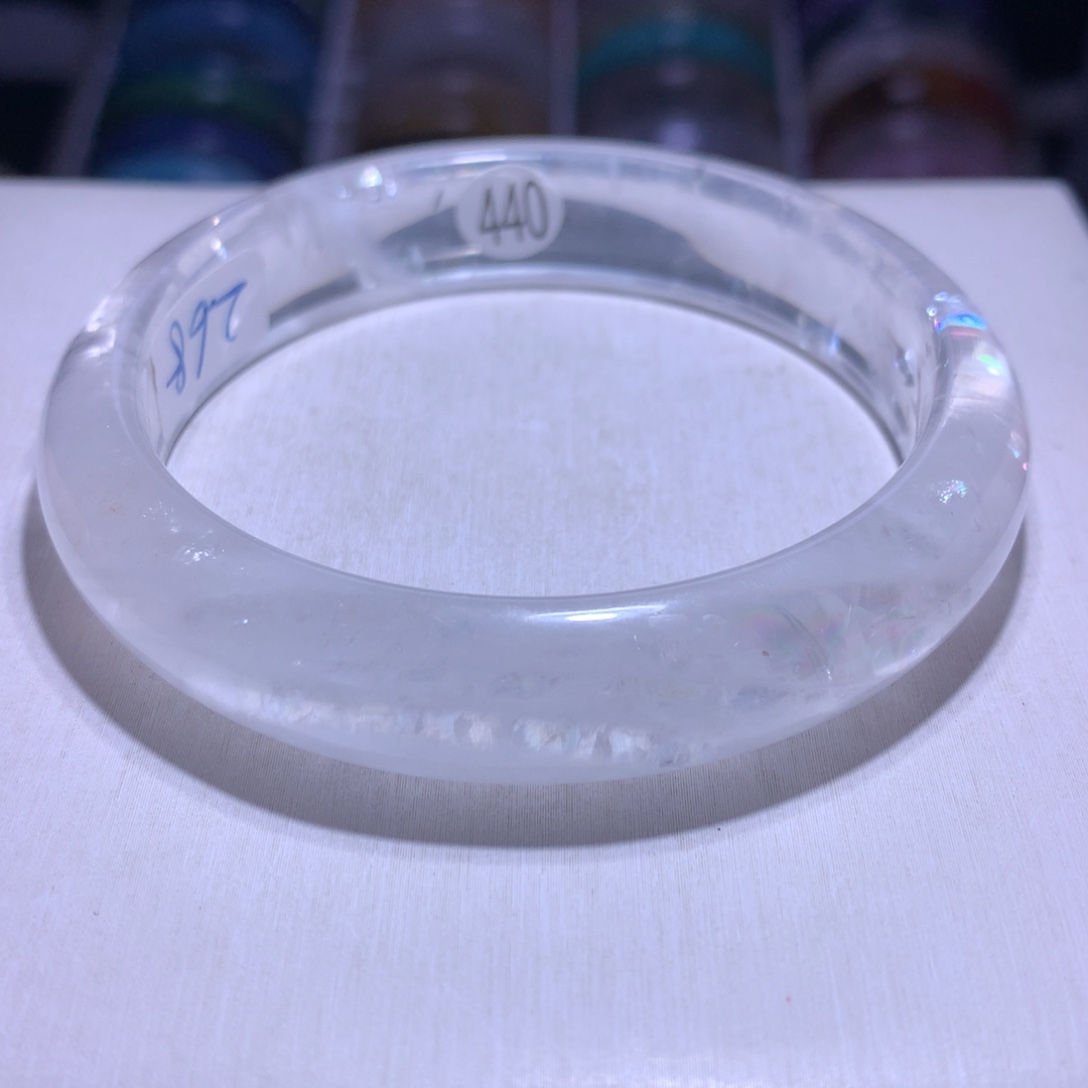 银S925镶嵌水晶手镯彩虹幽灵61.3圈440