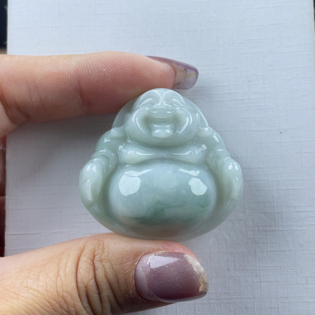 翡翠未镶嵌颈饰38尺寸中大号佛公微瑕介意勿拍不退不换