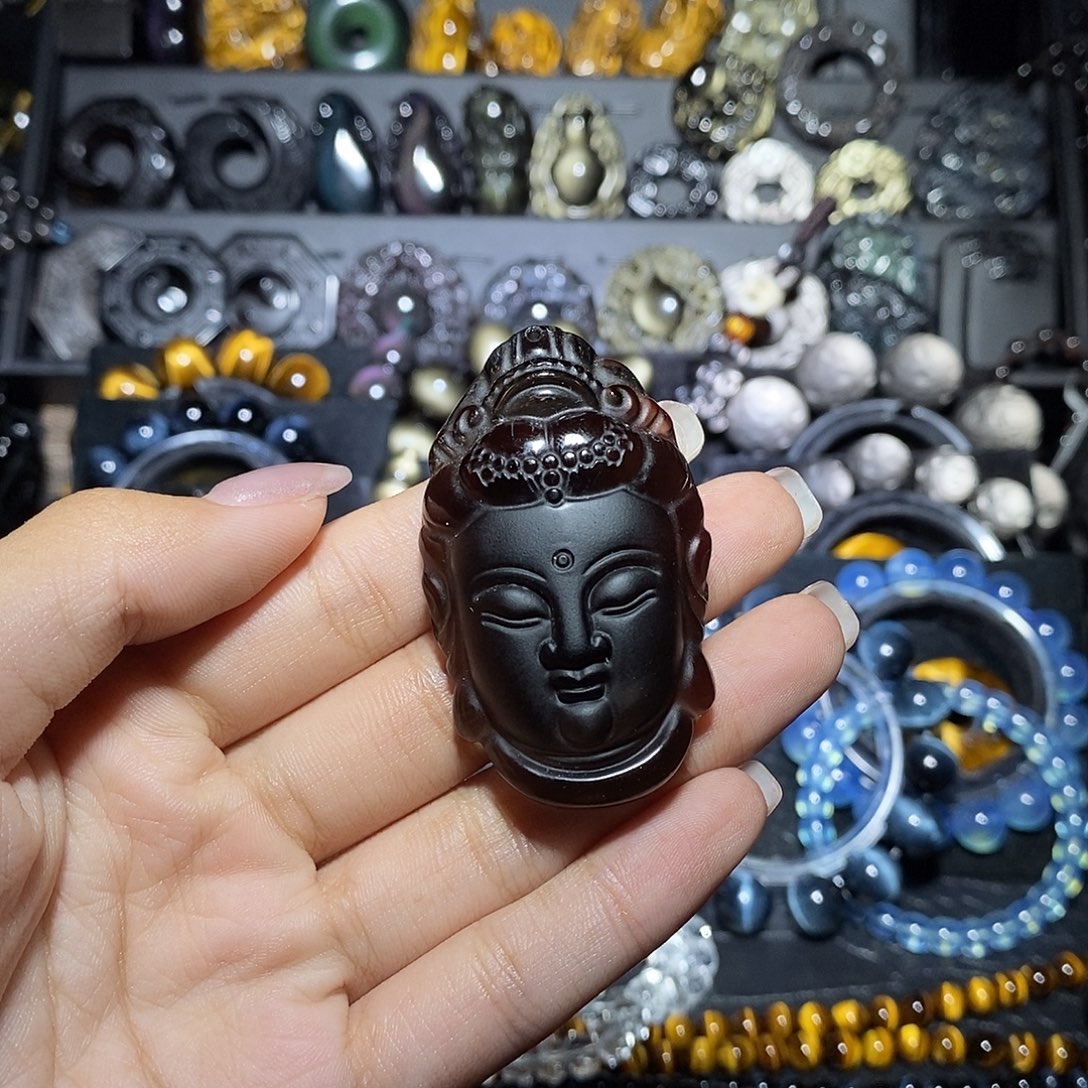 大***简黑曜岩未镶嵌手链