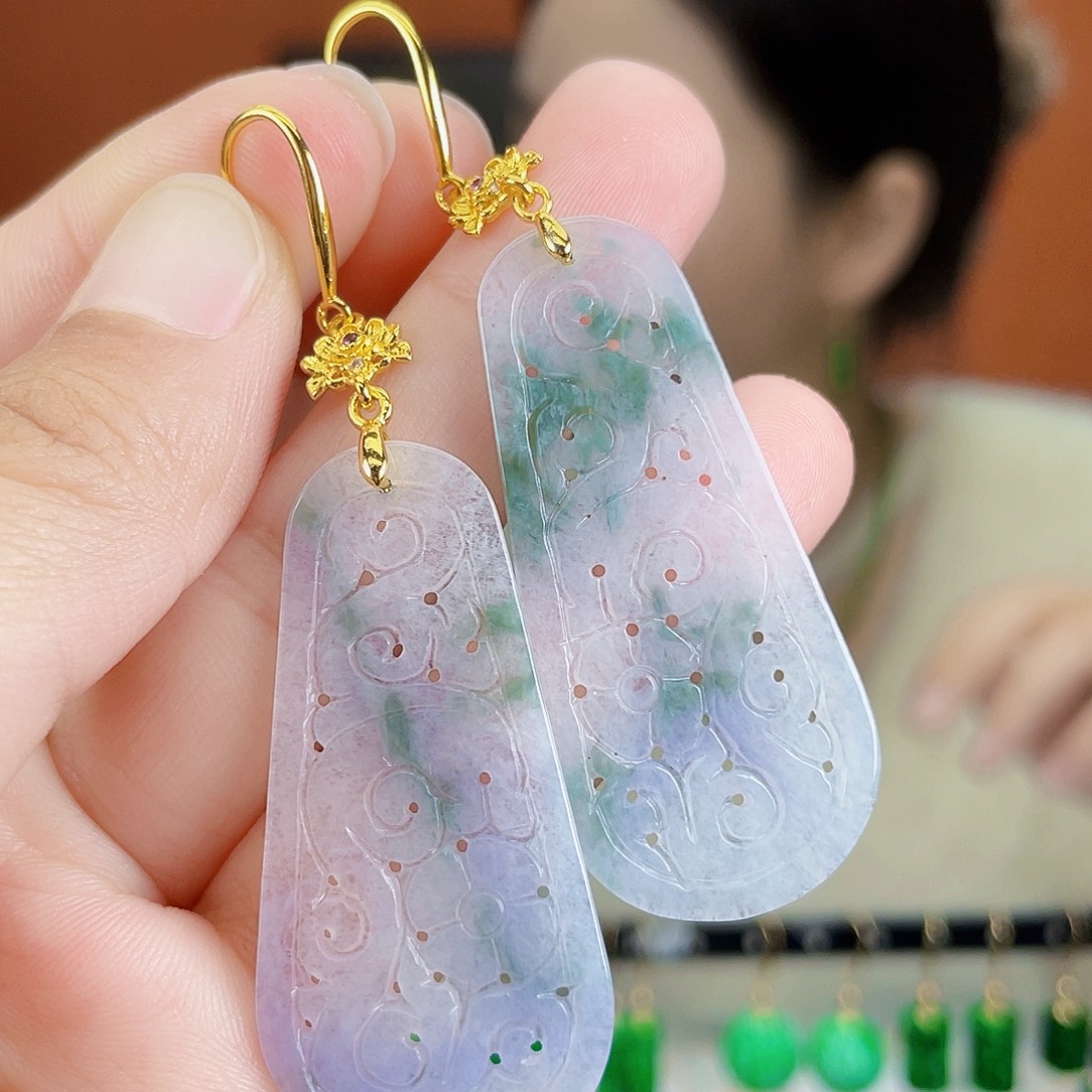 翡翠未镶嵌耳饰饰品