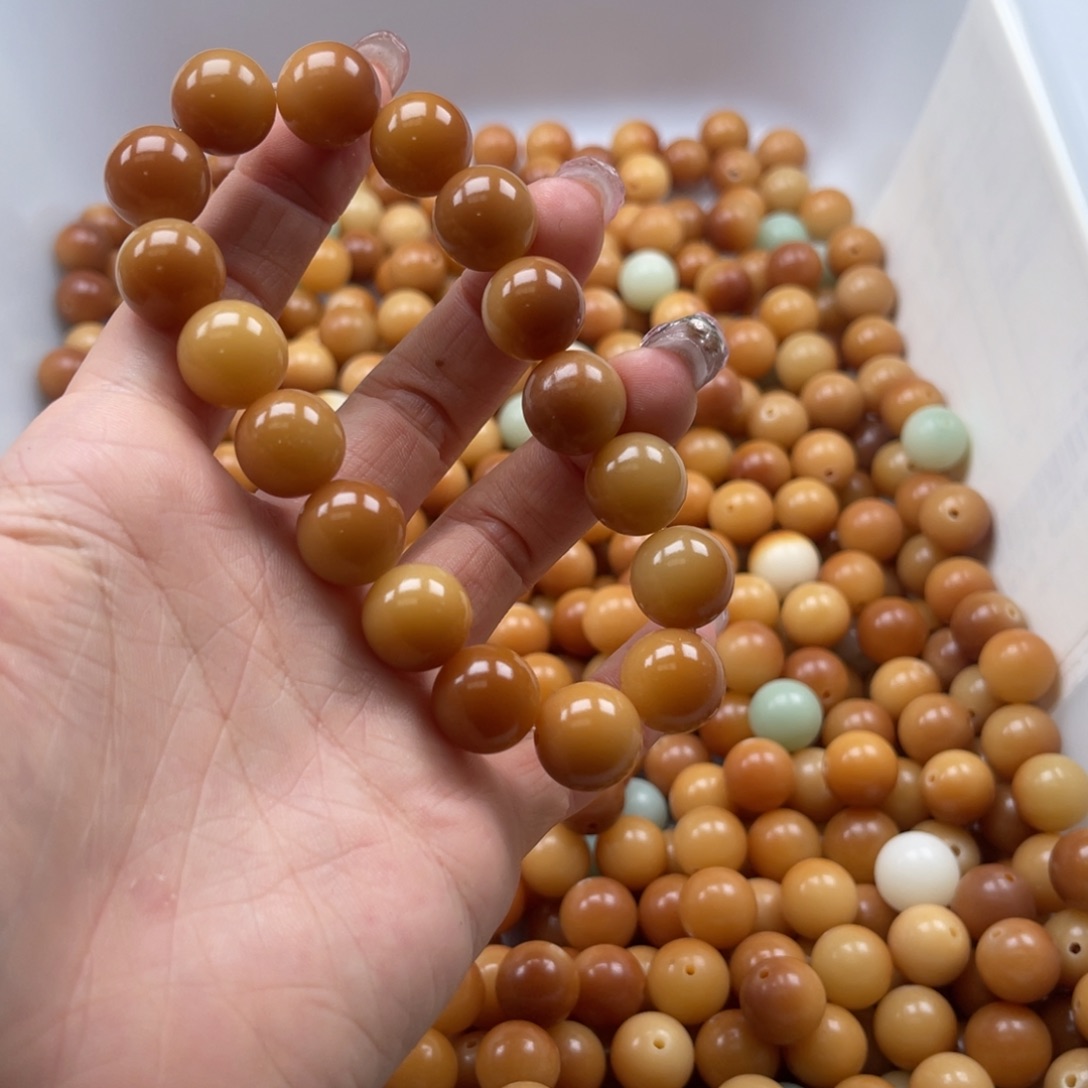 吊坠白玉菩提p z54/13mm/100颗风化圆珠瑕