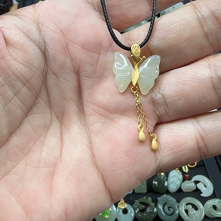 和田玉吊坠(不含链)银S925镶嵌