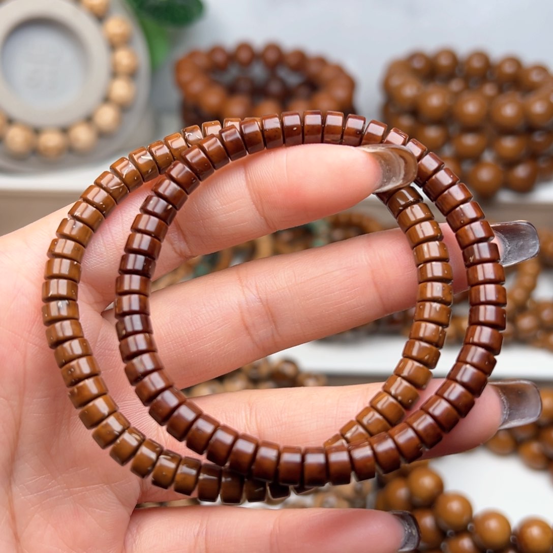 紫金鼠手串6x3.5纯肉实心药片