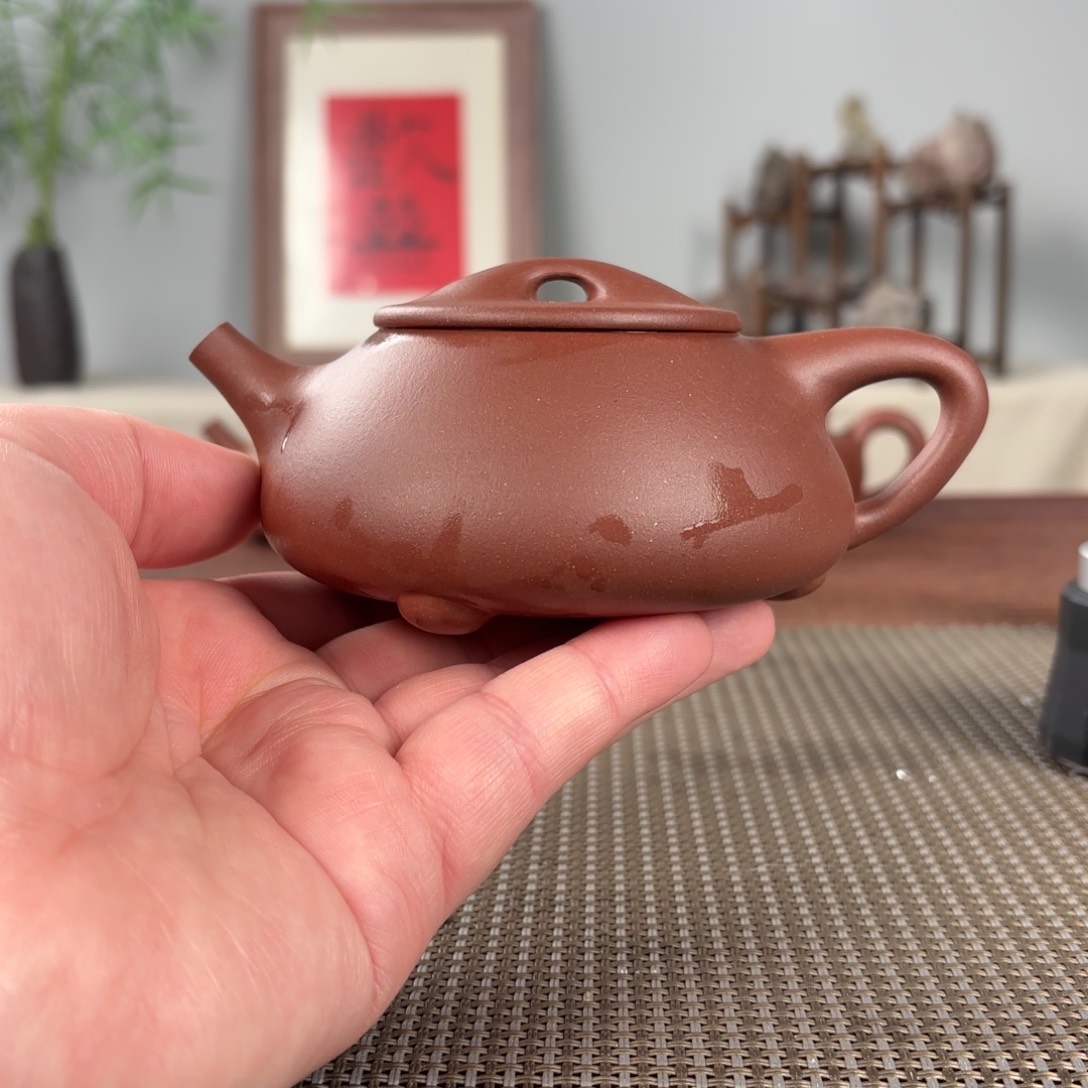 紫砂茶壶中****筑微瑕黄龙山原矿紫砂壶230