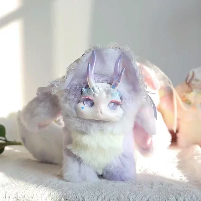 正版JOTOYS兔兔龙幻想生物幻彩水晶系列潮玩盲盒毛绒手办摆件