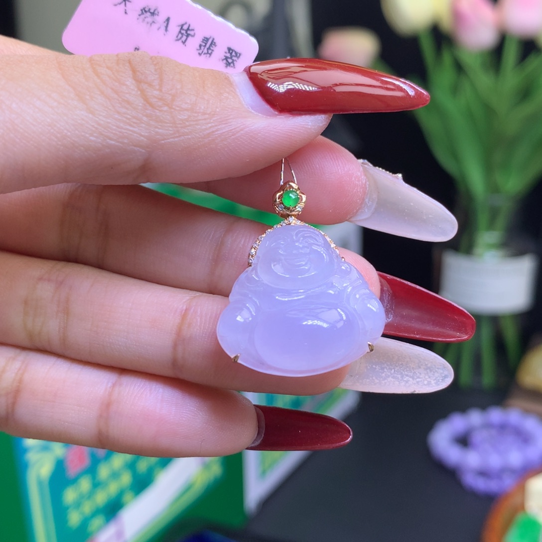 翡翠颈饰18K金镶嵌天然