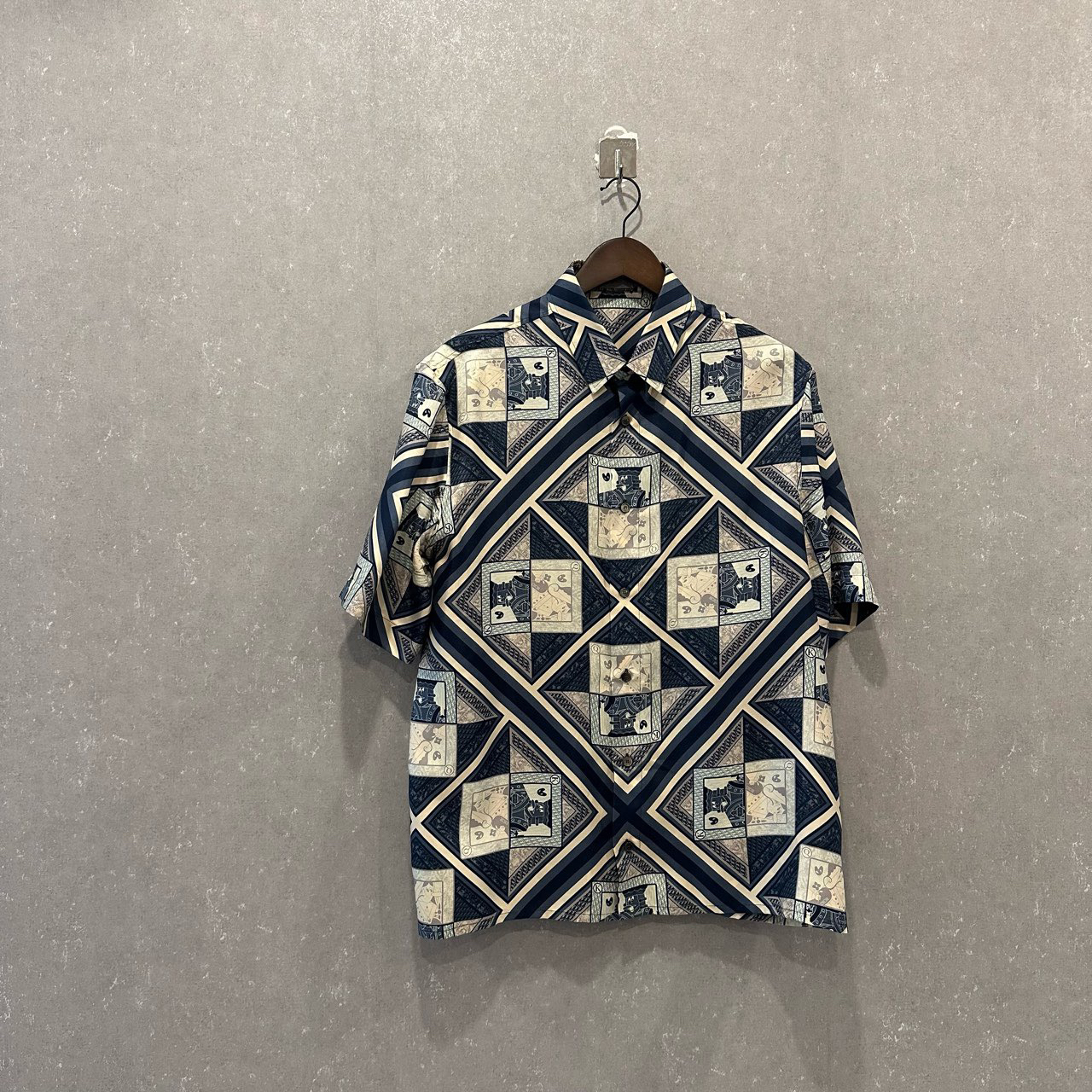 99新 DIOR/迪奥 格子印花翻领单排扣短袖衬衫39码003442