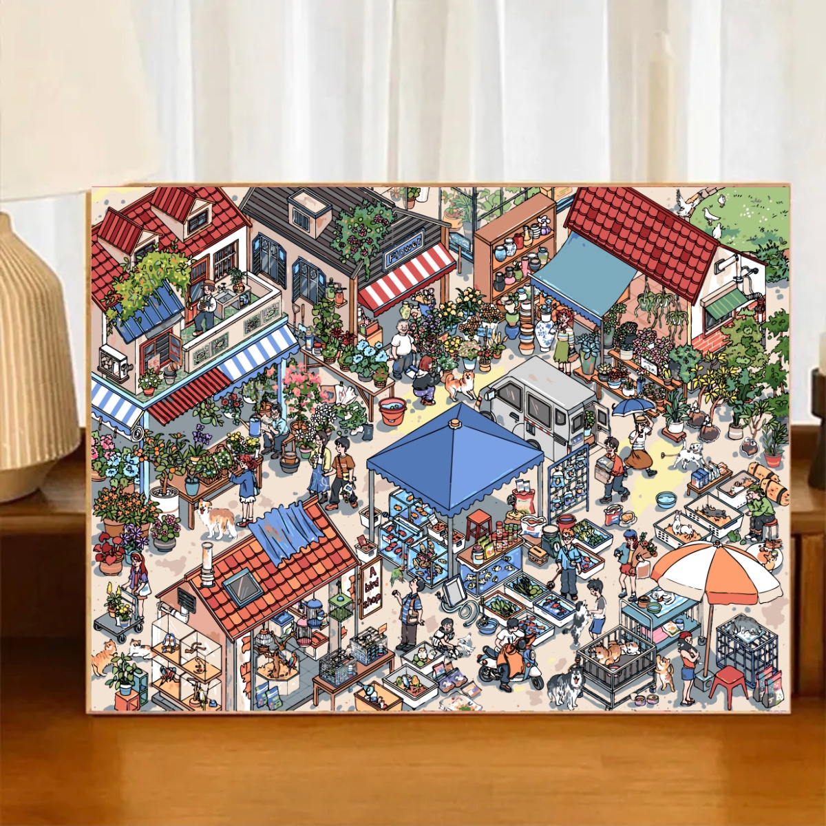 【新款合集】DIY数字油画涂色插画风解压diy治愈填色丙烯手工装饰画