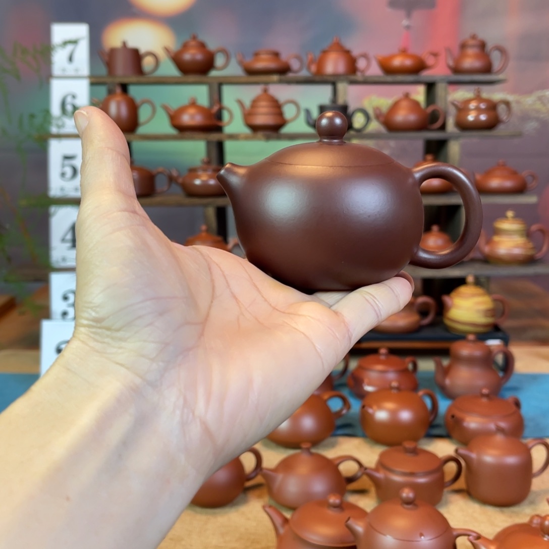 茶壶紫砂木**影潮州手工手拉紫泥西施壶