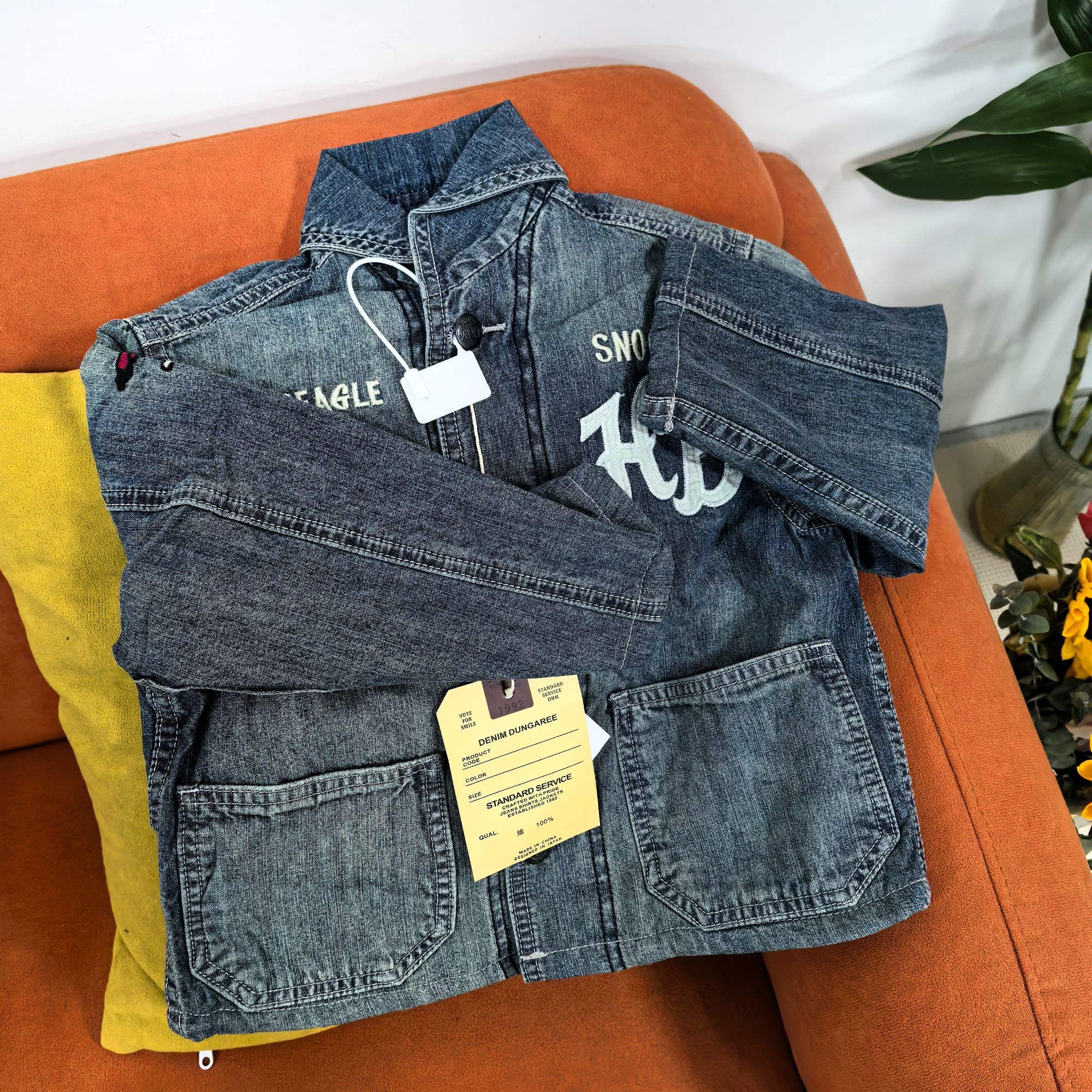 MU2冬款DD儿童牛仔做旧狗狗棉服