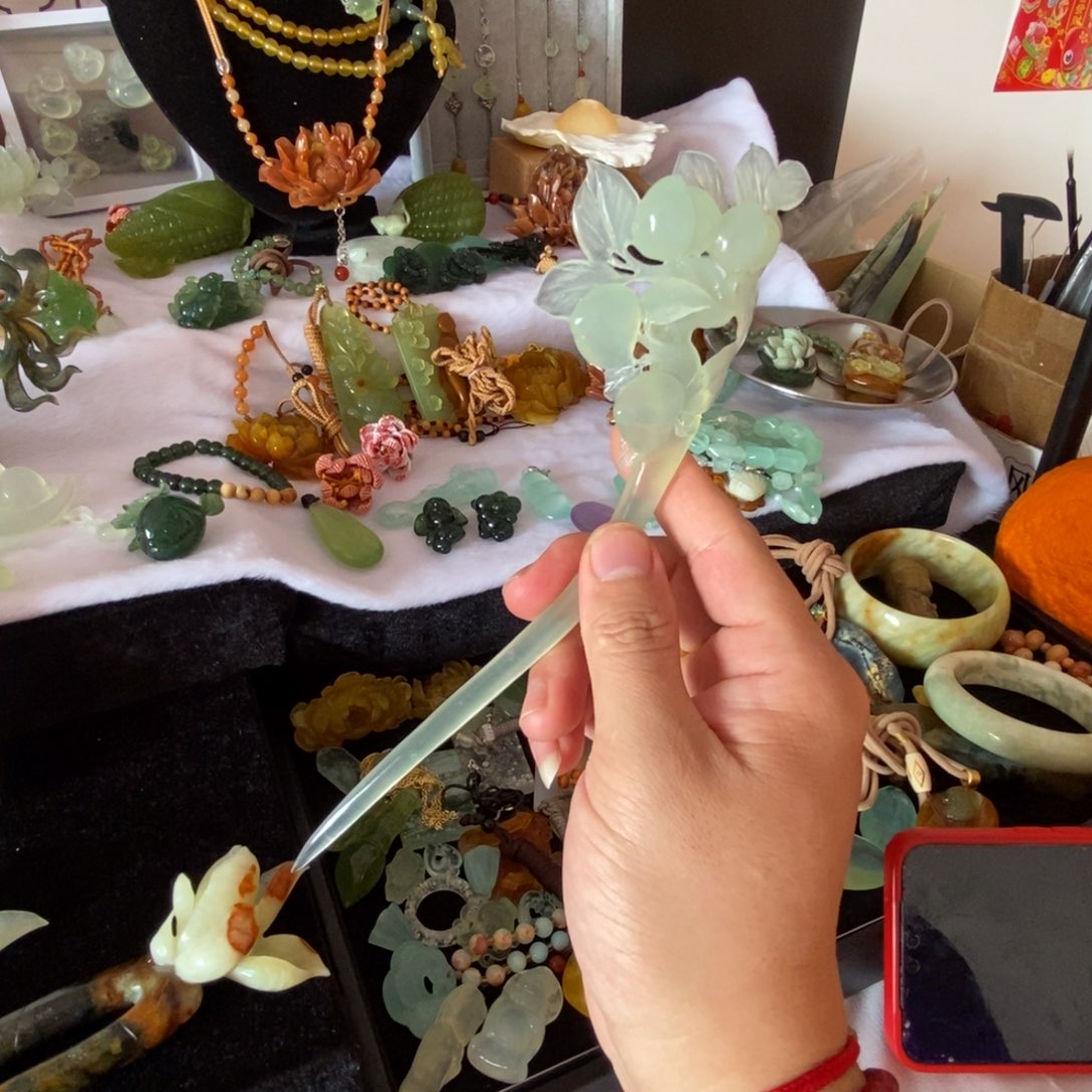 蛇纹石玉发簪未镶嵌