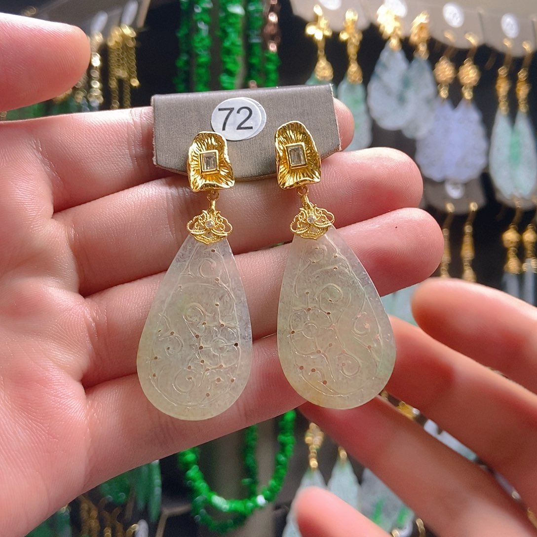 翡翠未镶嵌耳饰翡翠