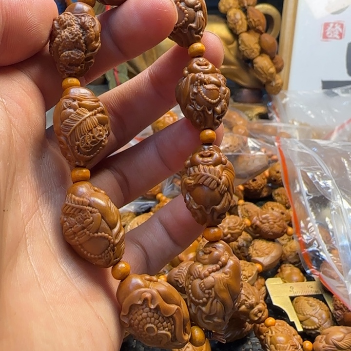 橄榄核手串/手链瑞兽弥勒