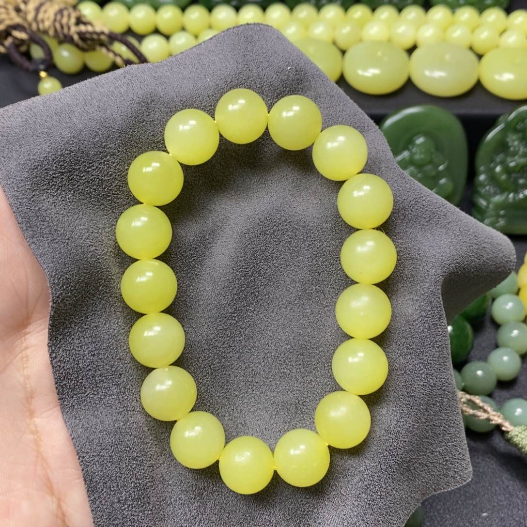 和田玉（黄玉）手串未镶嵌*‍****