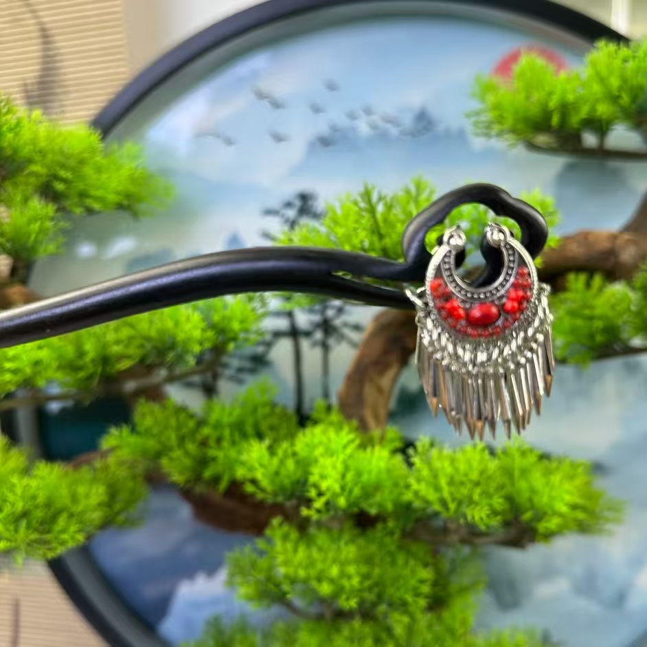 【红月牙】黑檀木发簪中国风饰品古风盘发新中式爆款发簪91324