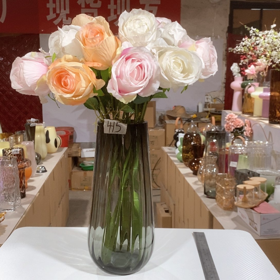 玻璃415原色高30口10玻璃花瓶嘎嘎好看玻璃花瓶