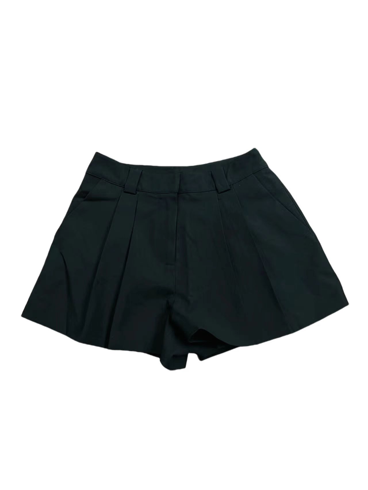 女装；K07压褶百搭短裤