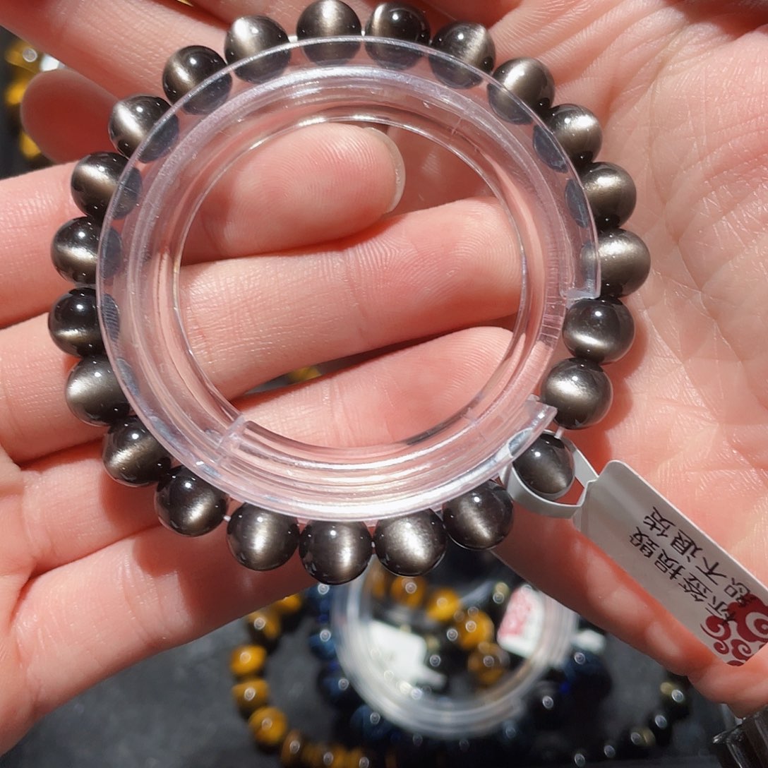 黑曜岩手链未镶嵌毛*豆