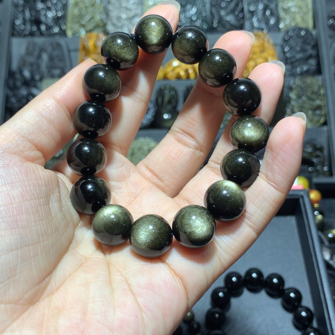 黑曜岩手链未镶嵌一**子