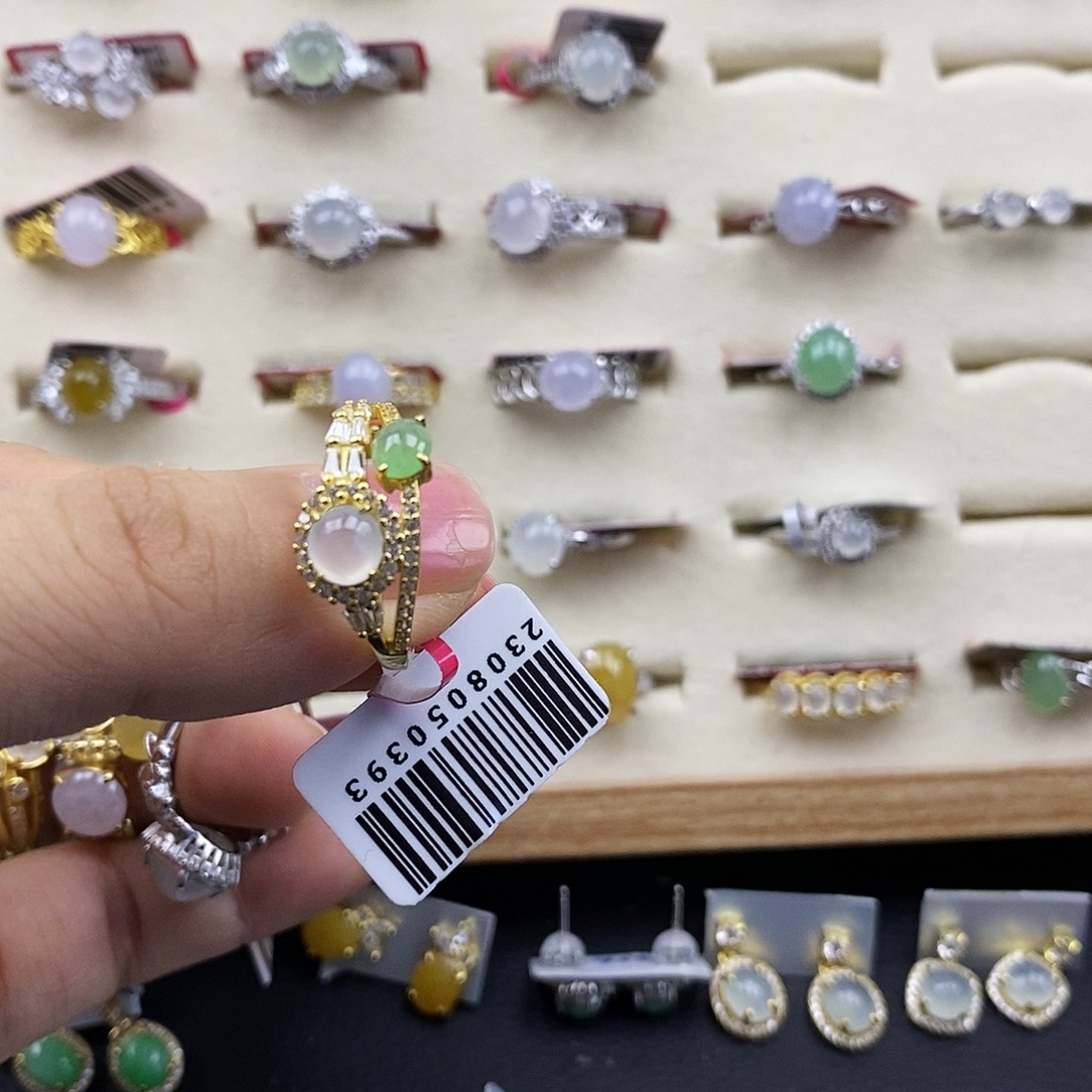 翡翠银S925镶嵌戒指