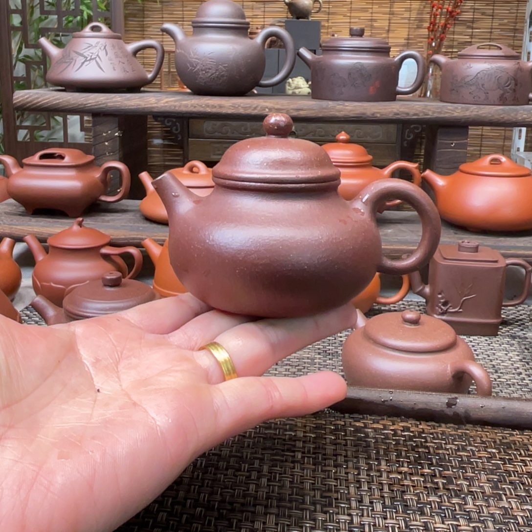 紫砂茶壶宜兴原矿紫砂手工制150