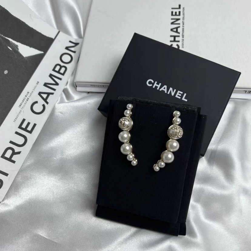 99新 Chanel/香奈儿 Chanel珍珠水滴耳环 25060159-01