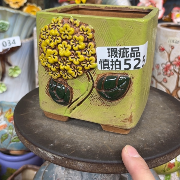 紫砂花盆粗陶材质多肉花盆525