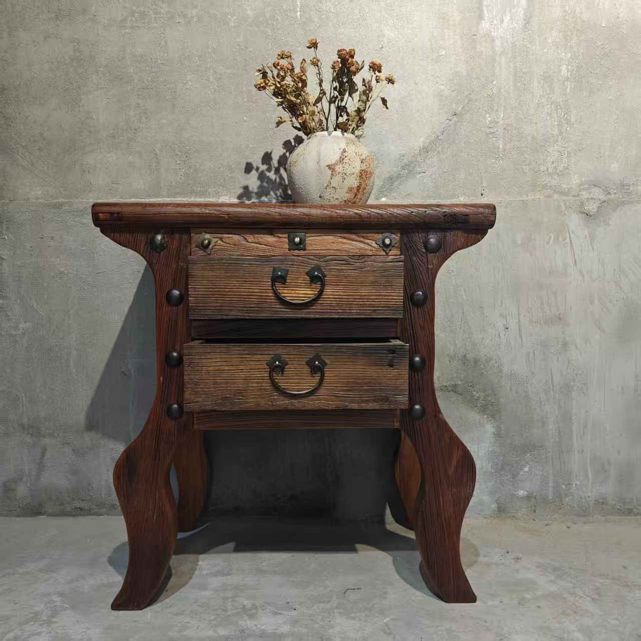 复古侘寂风小边柜