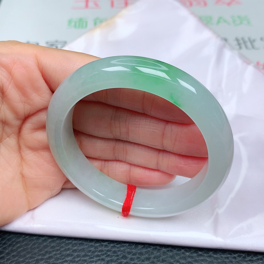 未镶嵌手镯翡翠冰飘阳绿41