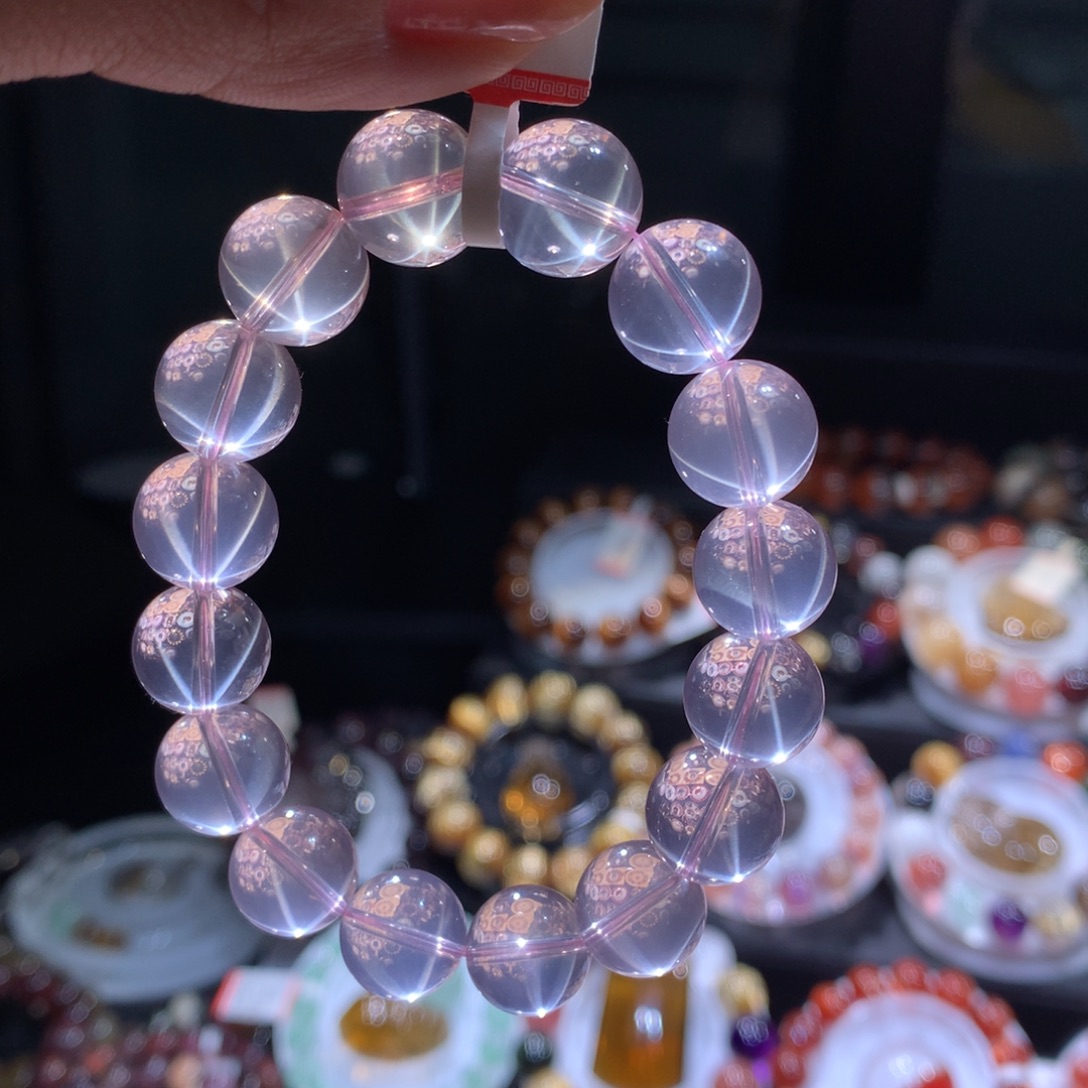 手链未镶嵌水晶粉水晶12mm