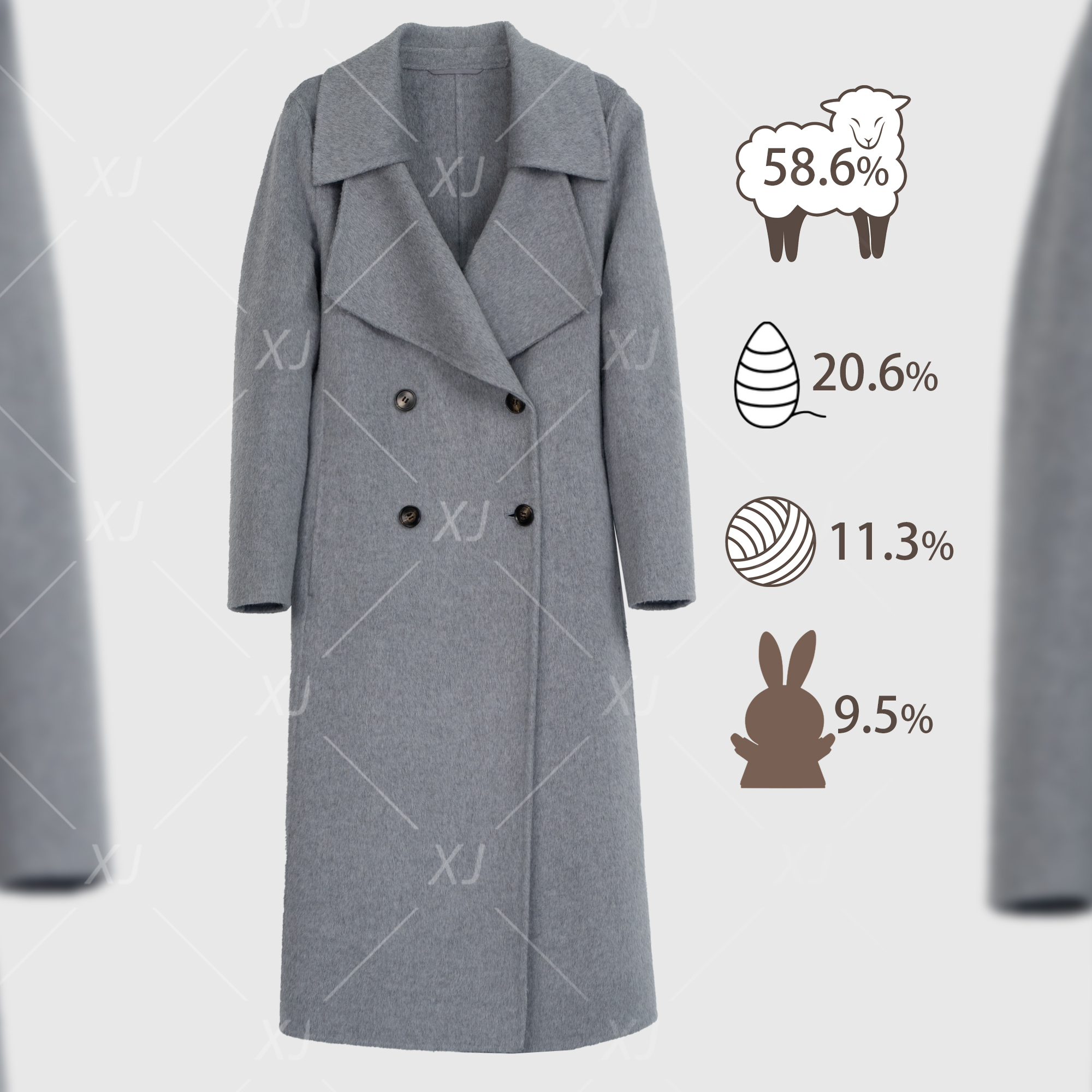 2025【安娜】设计师款双面羊毛大衣加厚款 韩系女装长款(73034)