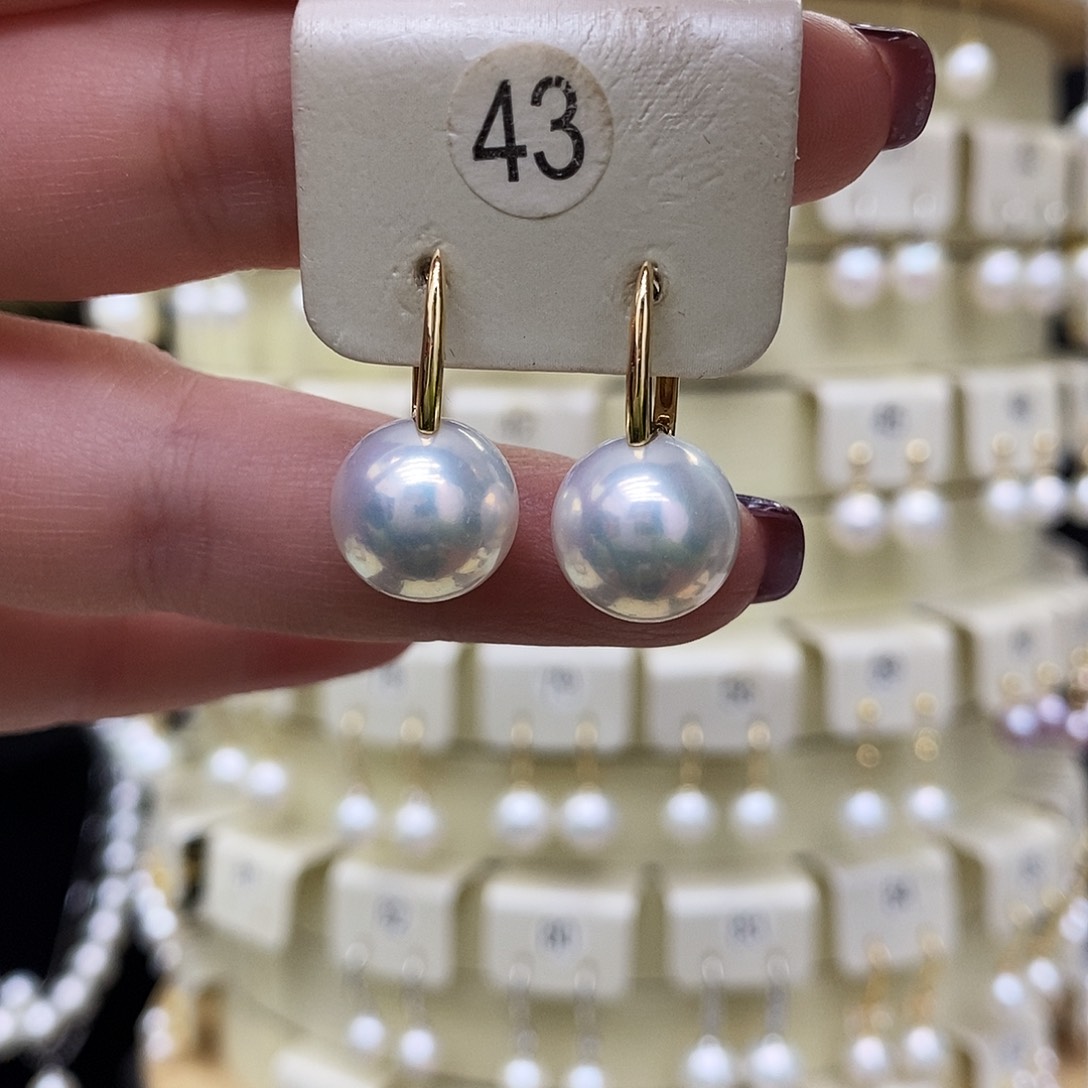 淡水珍珠耳饰18K金镶嵌