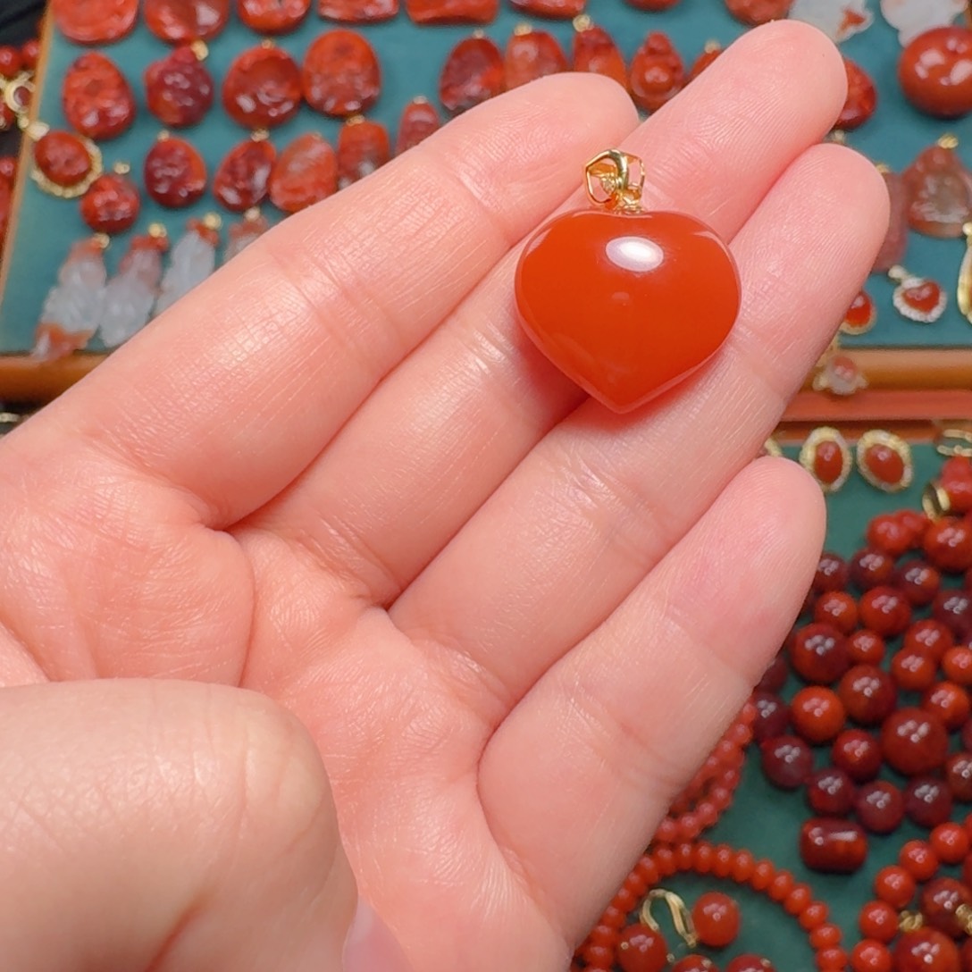 南红玛瑙南红2.818K金镶嵌