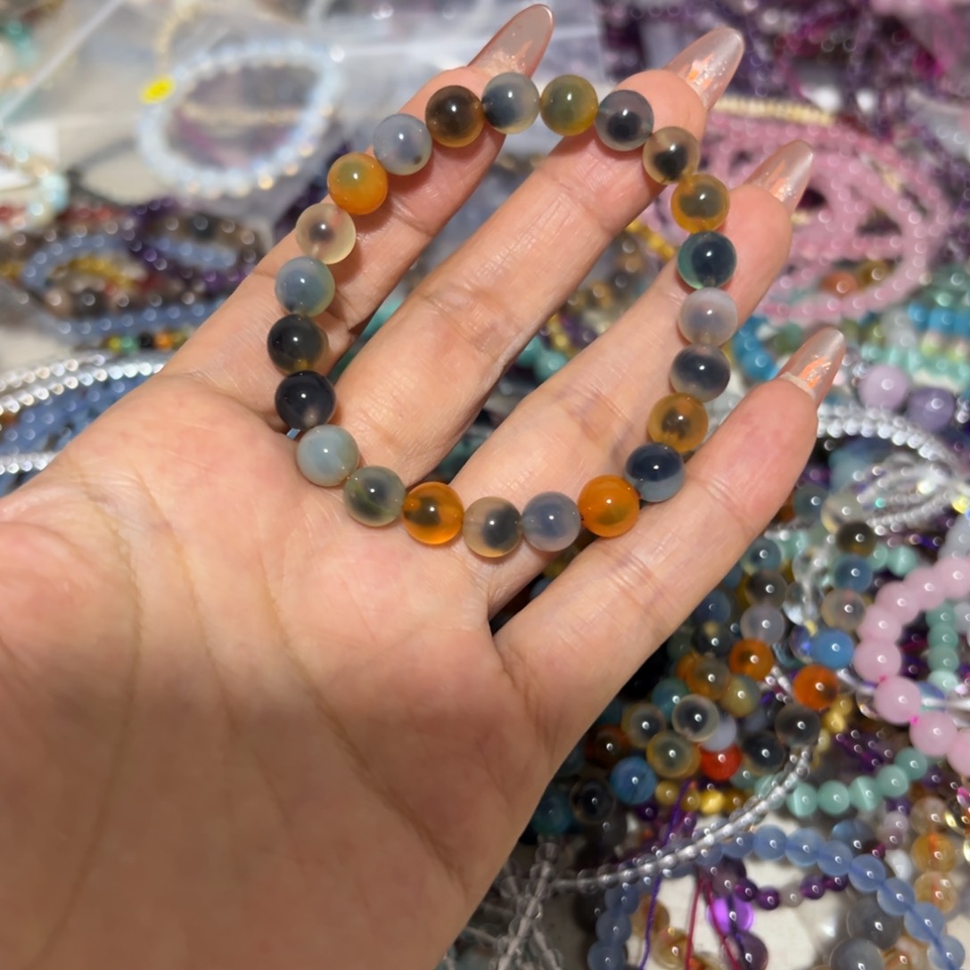 水晶手链未镶嵌溏心玛瑙