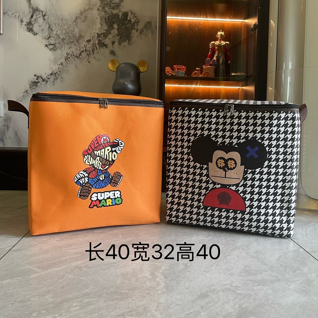 【拍一发二】60升衣服整理收纳袋拉链带盖子可折叠搬家防潮收纳筐