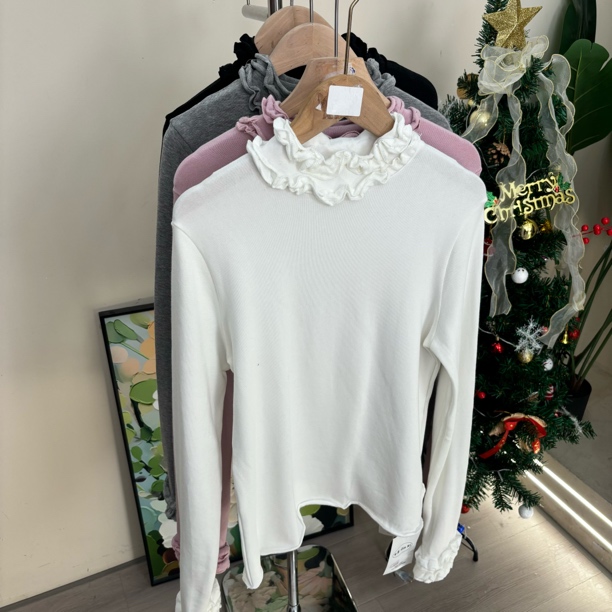 61652气质荷叶领打底