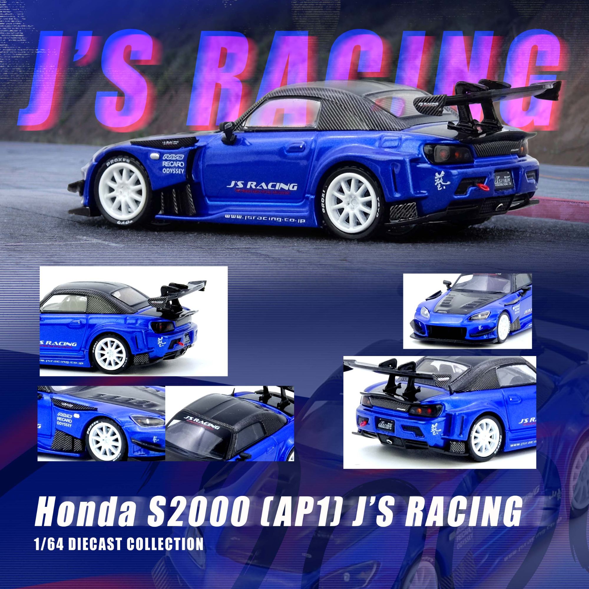 预售 INNO 1:64 本田 HONDA S2000 J S 蓝色 汽车模型