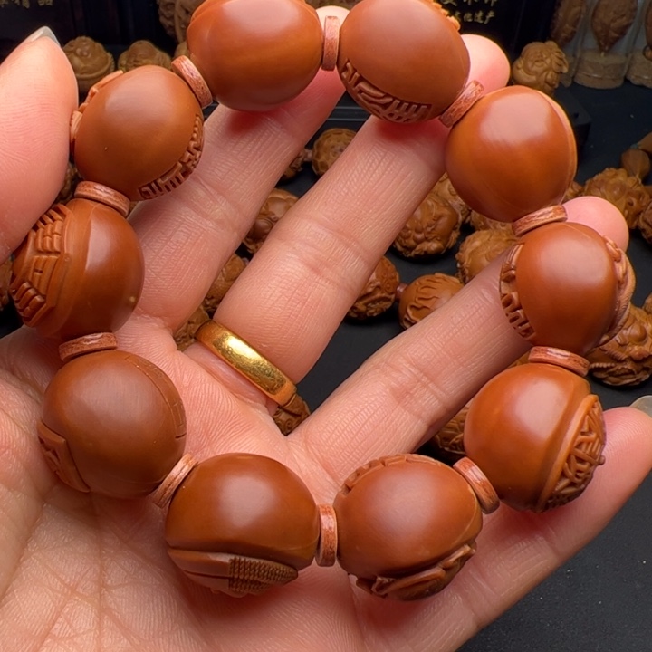 大****橄榄核手串/手链橄榄核雕刻的核雕作品