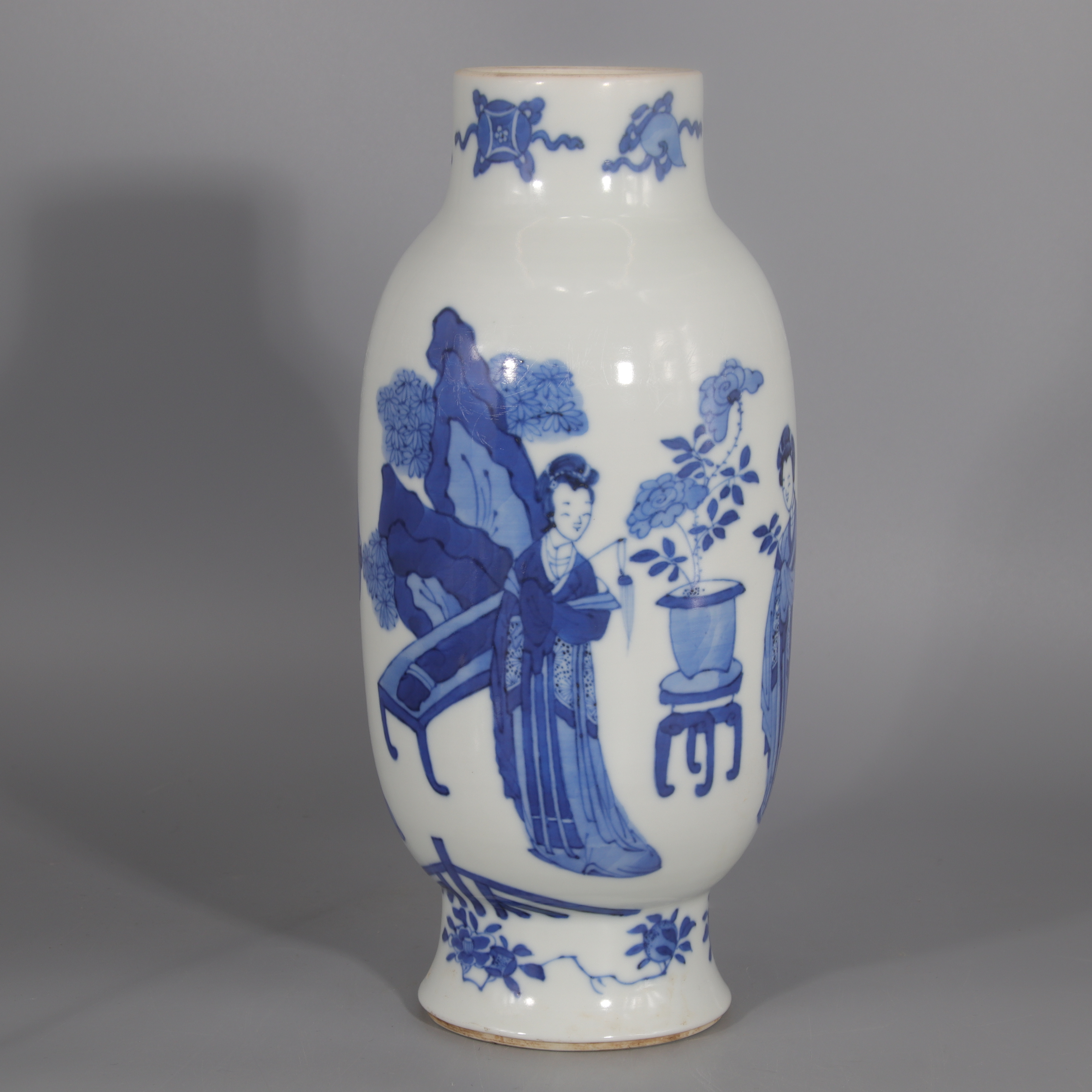 青花仕女花卉纹灯笼瓶 H501-267