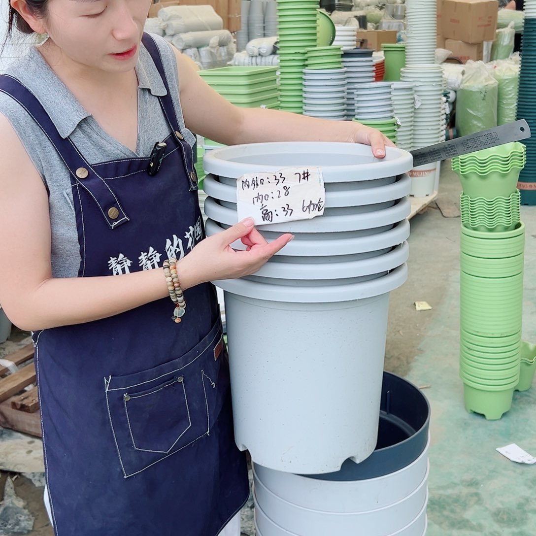 四季盆7#灰白6个无托