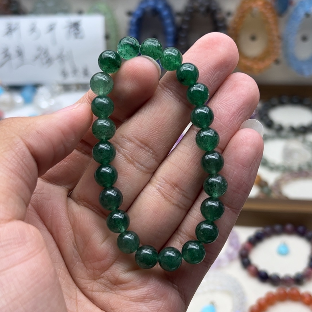 手链未镶嵌水晶8咪祖母绿草莓