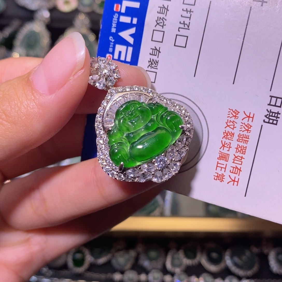 翡翠银S925镶嵌颈饰