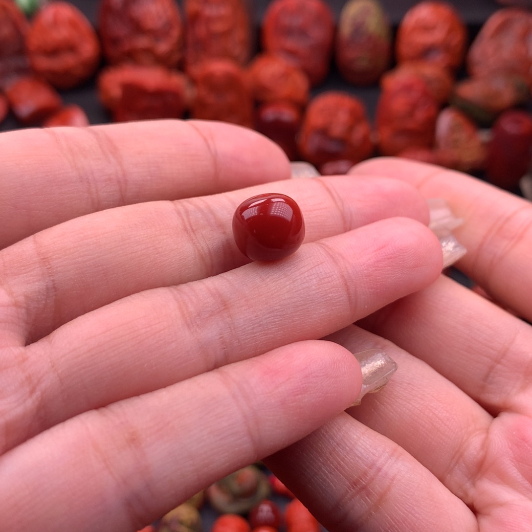 南红玛瑙南红川料原矿老型单珠10.7mm未镶嵌