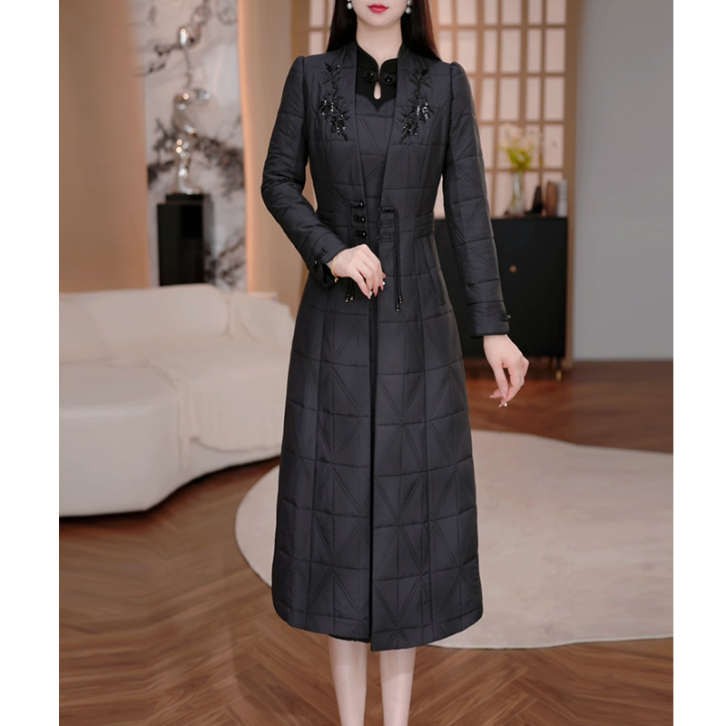 DBF-25B225NX 新款秋冬气质轻奢大衣两件套夹棉加厚连衣裙 M-5XL