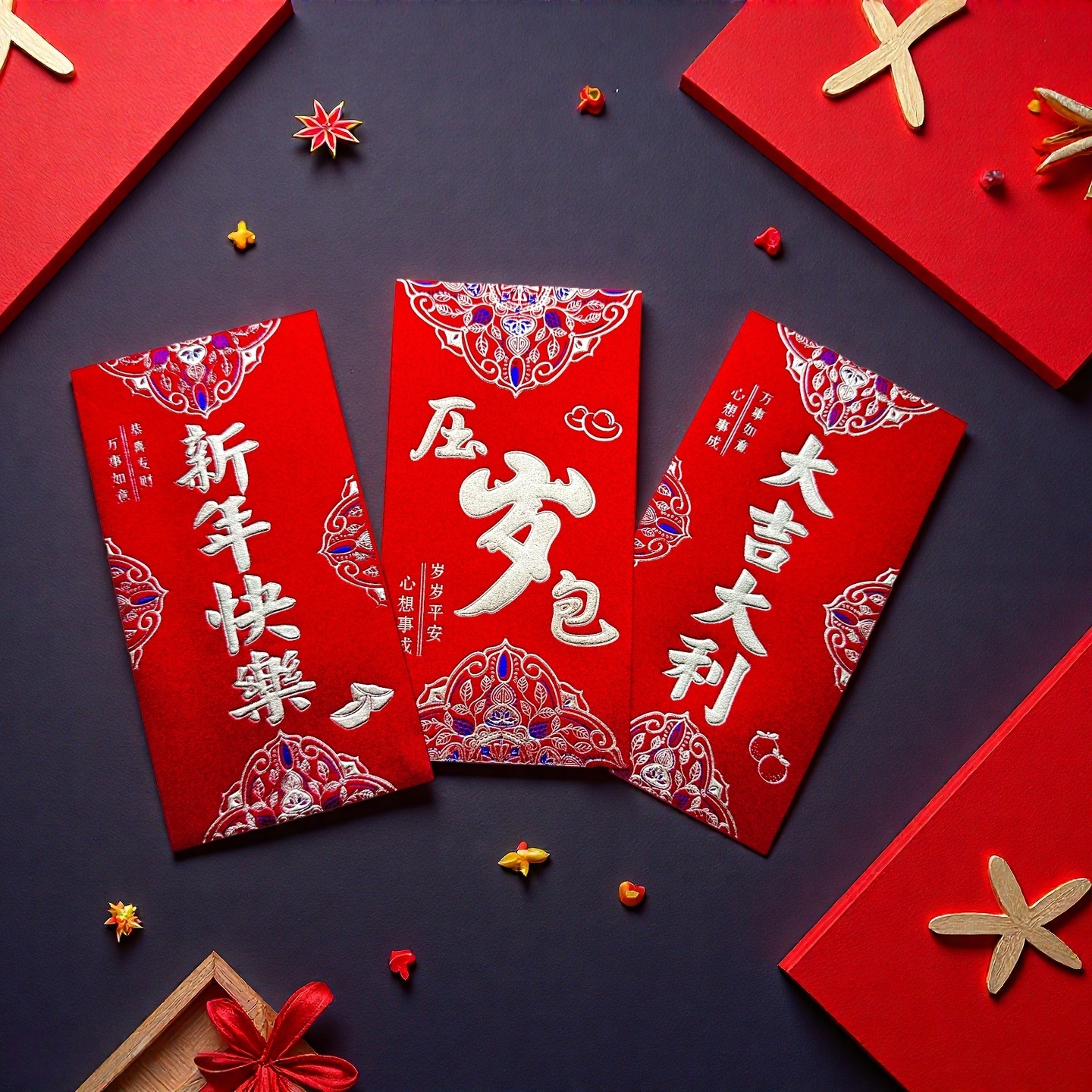 渐变磨砂袋新款过年通用款喜庆结婚压岁包烫金红包磨砂利是封