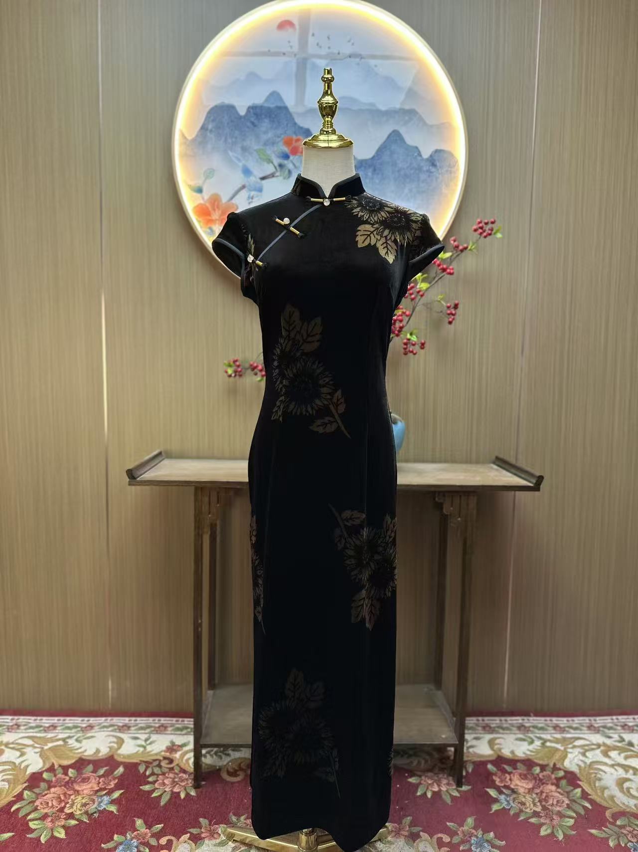 瀚海 日常气质文艺国风复古优雅长款旗袍