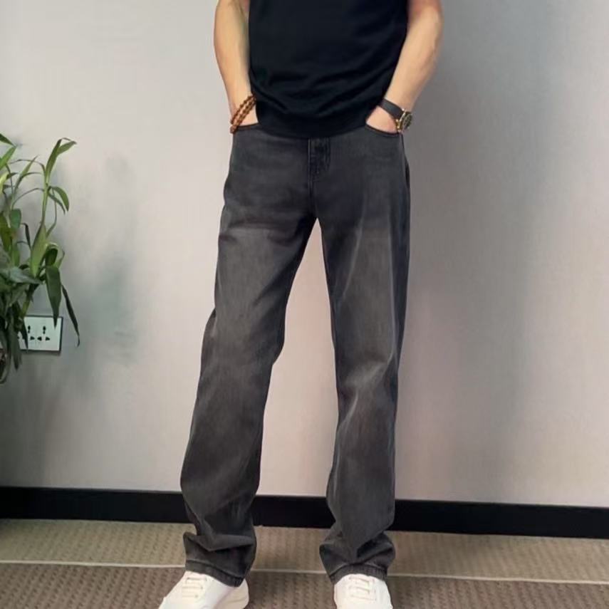 秋季男士牛仔裤新款高端直筒长裤宽松休闲新款裤子百搭潮流男长裤