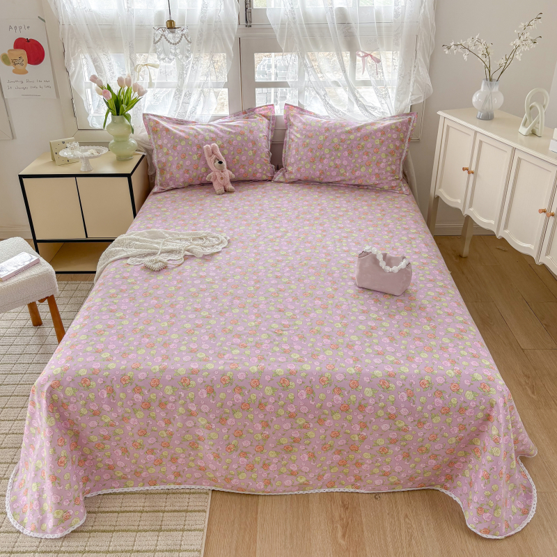 新款老粗布夏季凉席三件套防滑加厚原棉斜纹学生宿舍榻榻米棉床单